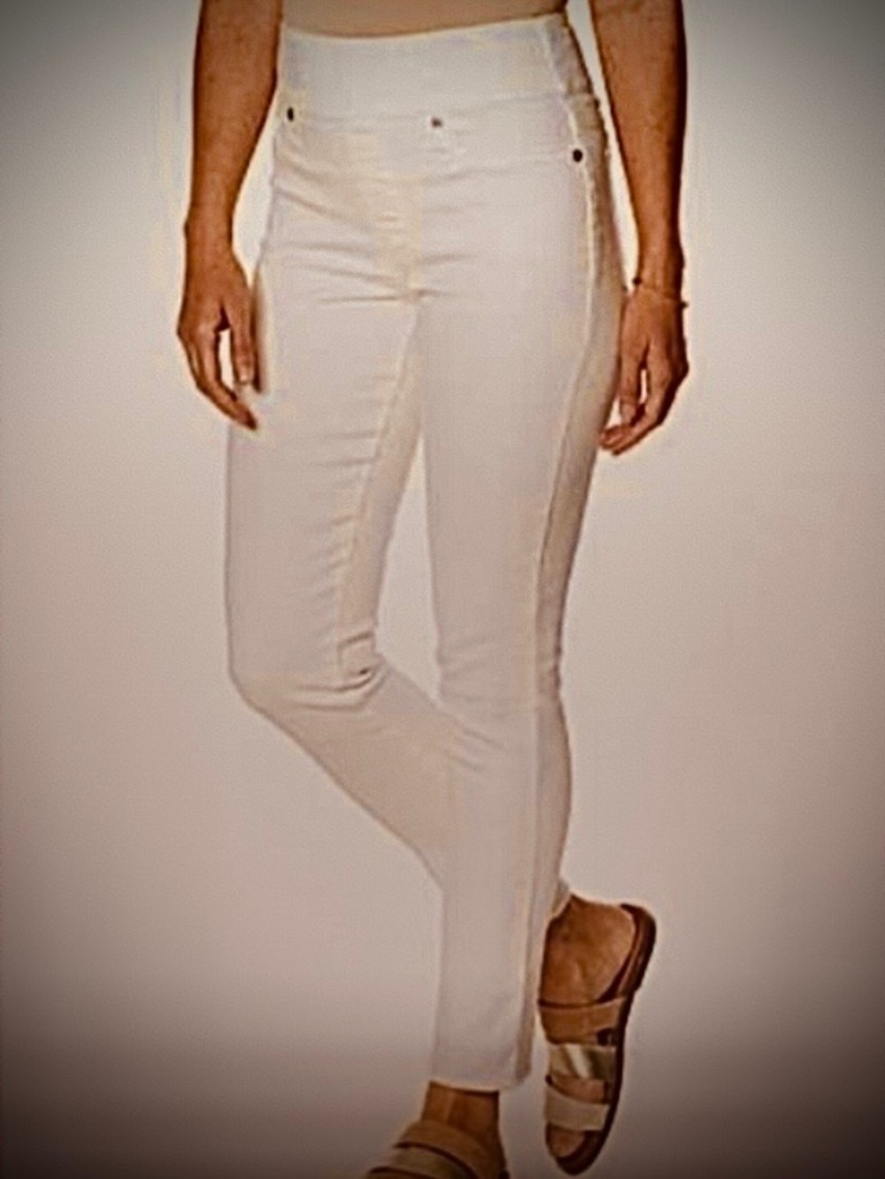 New DG2 Women’s Virtual Stretch Pull On Skinny Jean Pant Creamy White Size XXS